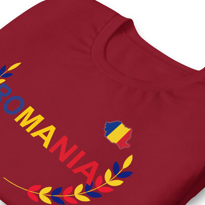 Romania Flag Laurel Crest Graphic Tee & Hoodie | Eastern European Travel Fit by Passport Outfitters