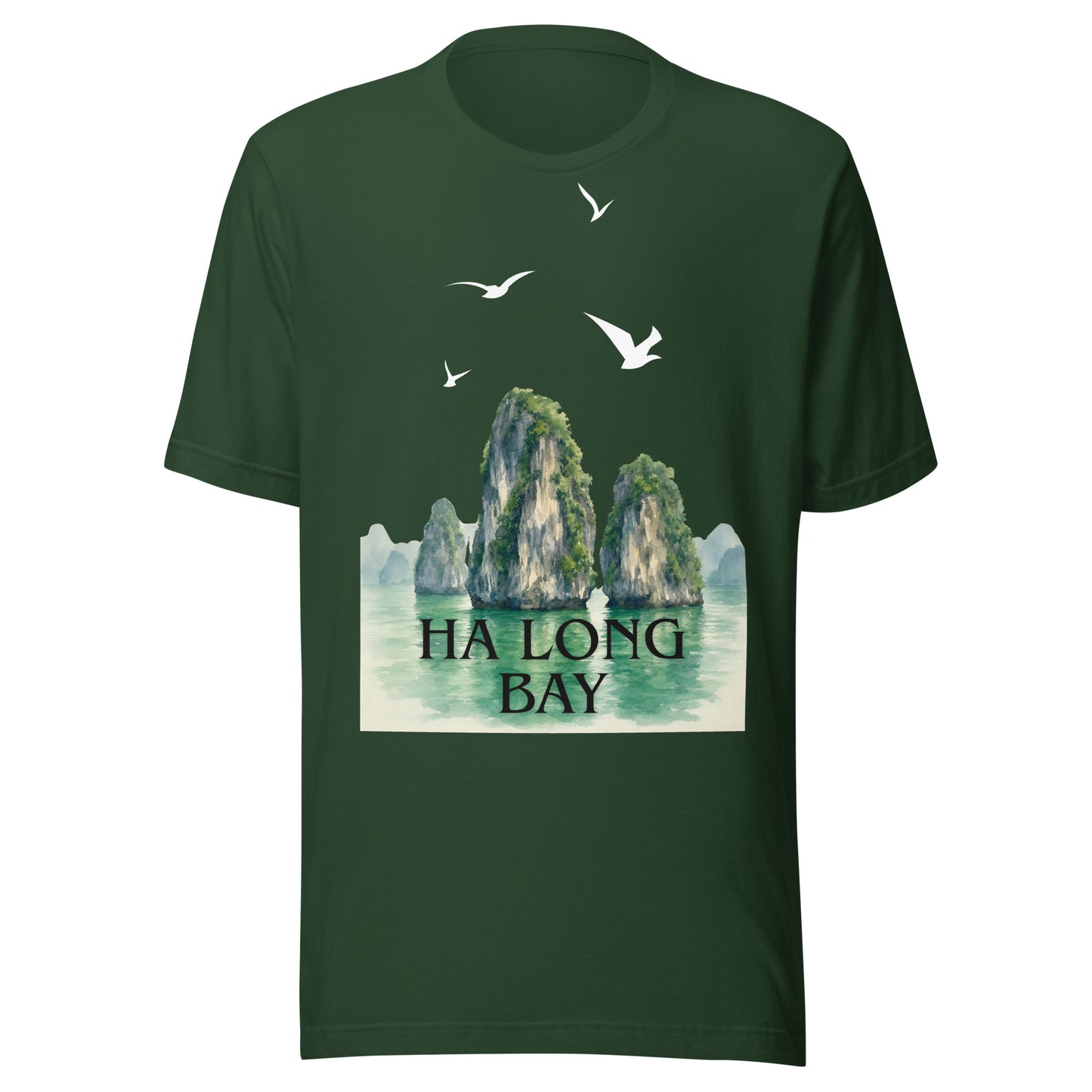 Ha Long Bay Vietnam Watercolor Limestone Karsts T-Shirt | Travel Apparel by Passport Outfitters