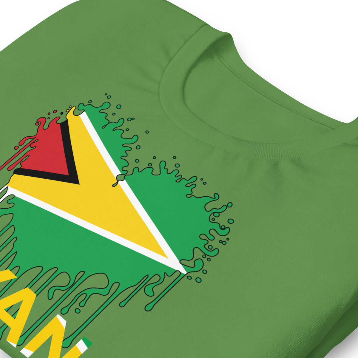 Guyana Flag Heart T-Shirt | Drip Art Patriotic Apparel by Passport Outfitters