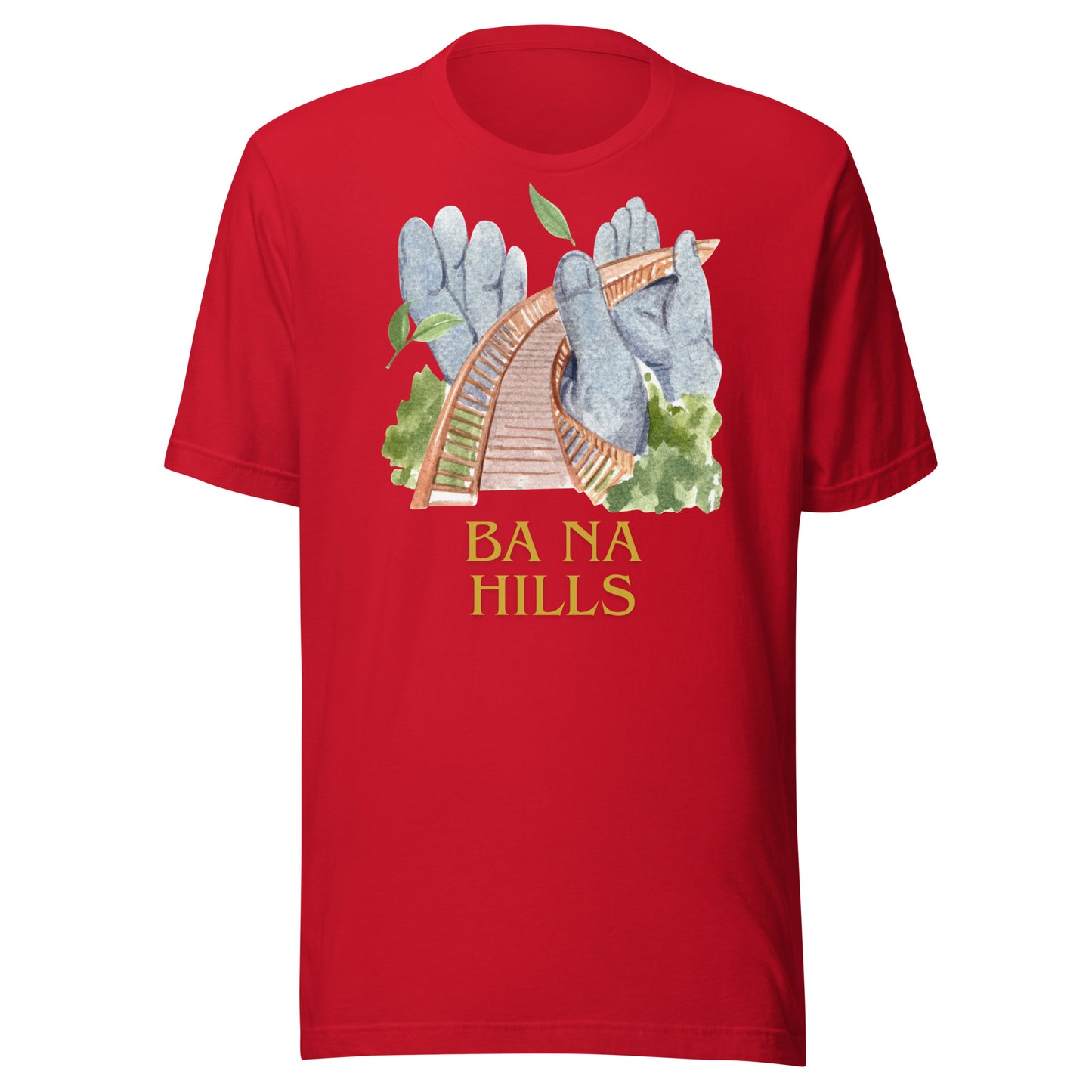 Vietnam Golden Bridge Ba Na Hills Watercolor Graphic T-Shirt | Da Nang Travel Apparel by Passport Outfitters