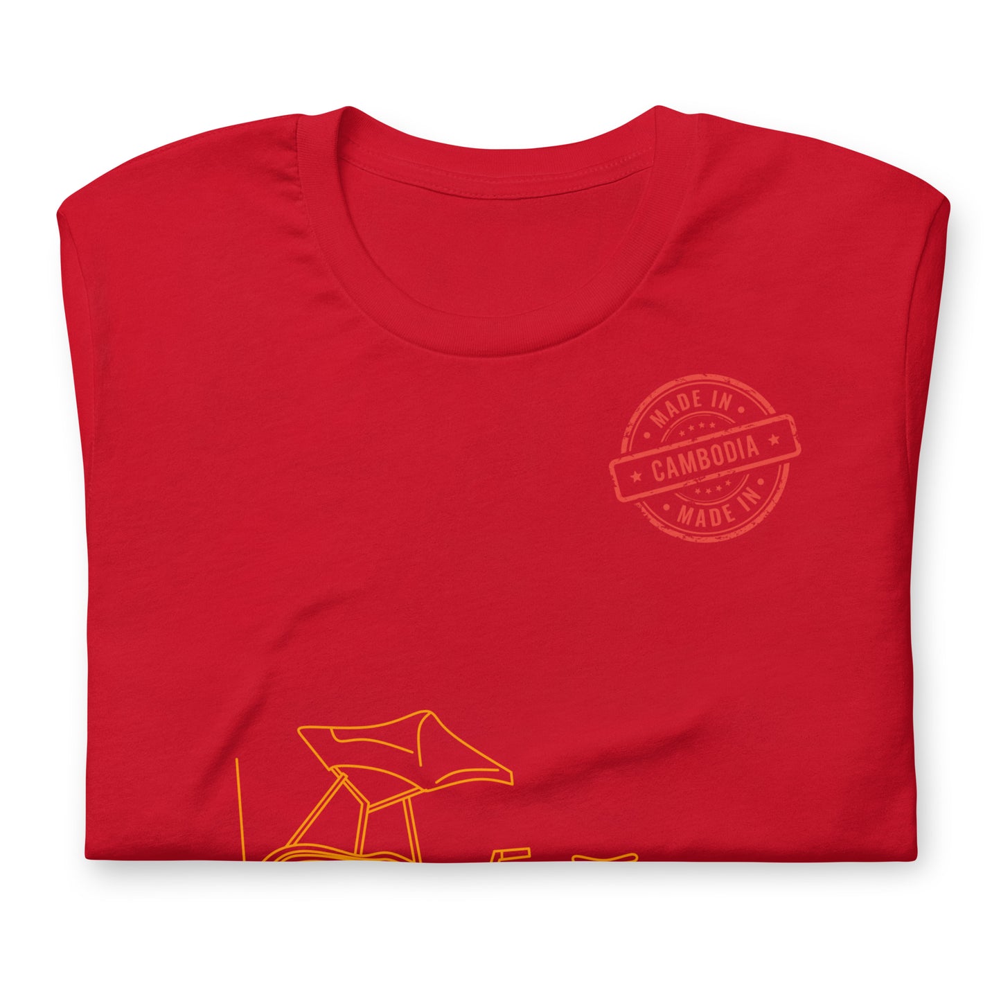 Cambodia Cyclo Rickshaw Vintage Line Art T-Shirt | ASEAN Travel Series by Passport Outfitters