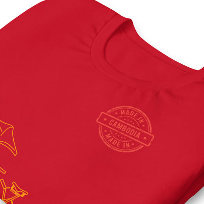 Cambodia Cyclo Rickshaw Vintage Line Art T-Shirt | ASEAN Travel Series by Passport Outfitters