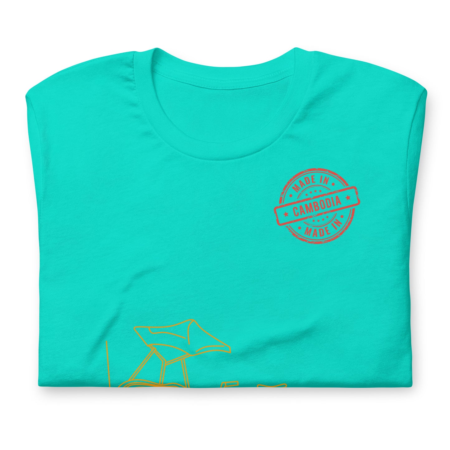 Cambodia Cyclo Rickshaw Vintage Line Art T-Shirt | ASEAN Travel Series by Passport Outfitters