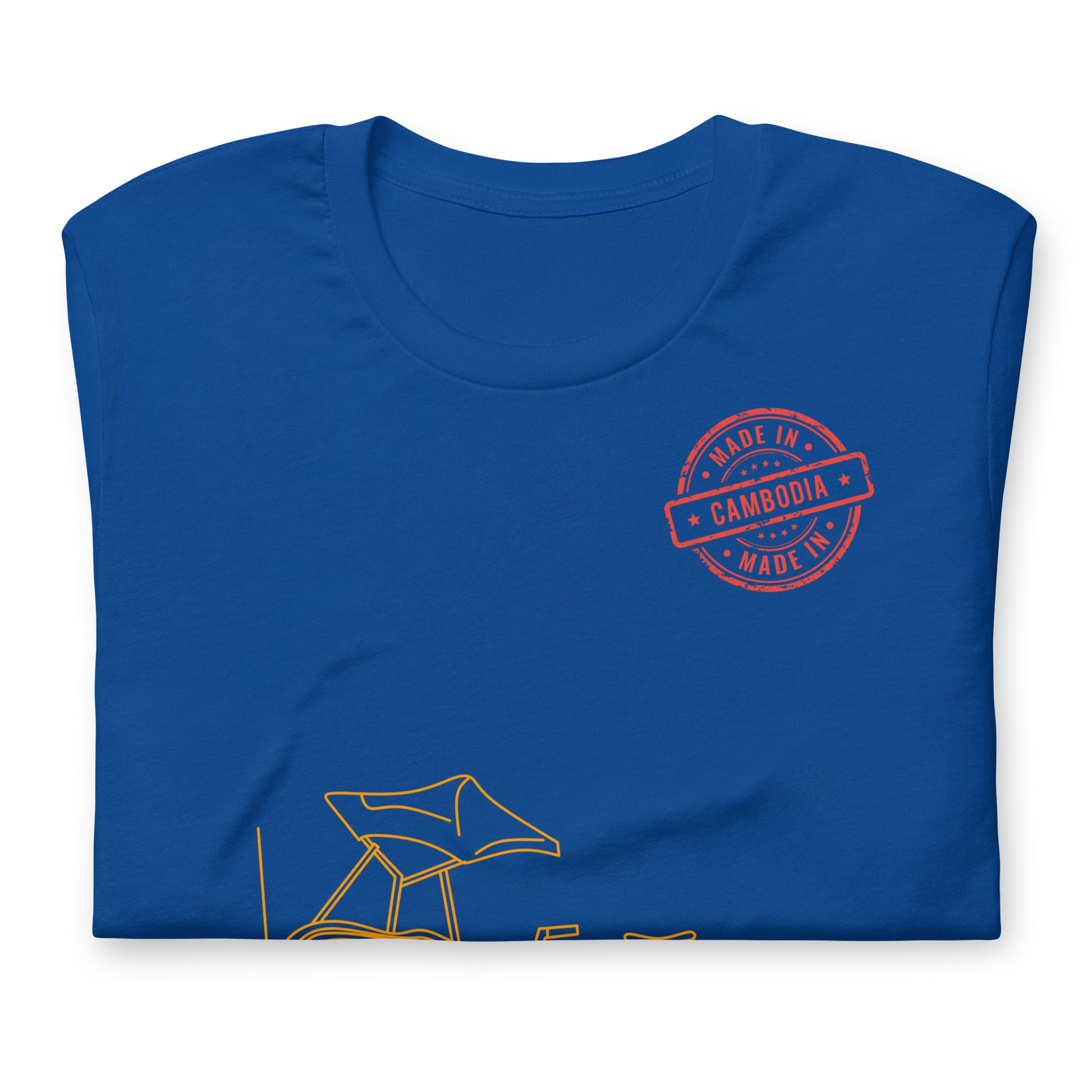 Cambodia Cyclo Rickshaw Vintage Line Art T-Shirt | ASEAN Travel Series by Passport Outfitters