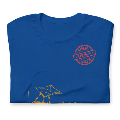 Cambodia Cyclo Rickshaw Vintage Line Art T-Shirt | ASEAN Travel Series by Passport Outfitters
