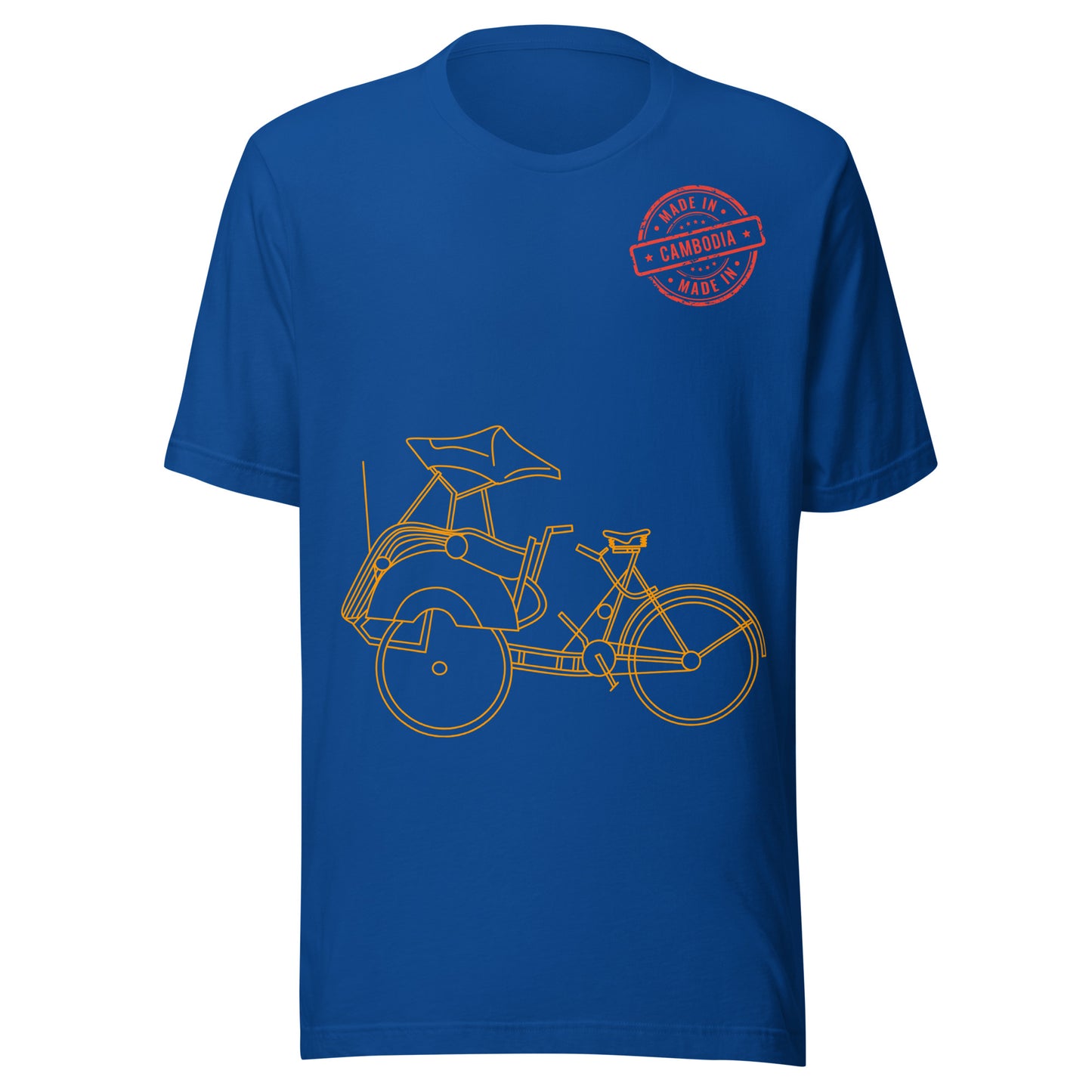 Cambodia Cyclo Rickshaw Vintage Line Art T-Shirt | ASEAN Travel Series by Passport Outfitters