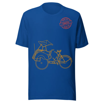 Cambodia Cyclo Rickshaw Vintage Line Art T-Shirt | ASEAN Travel Series by Passport Outfitters