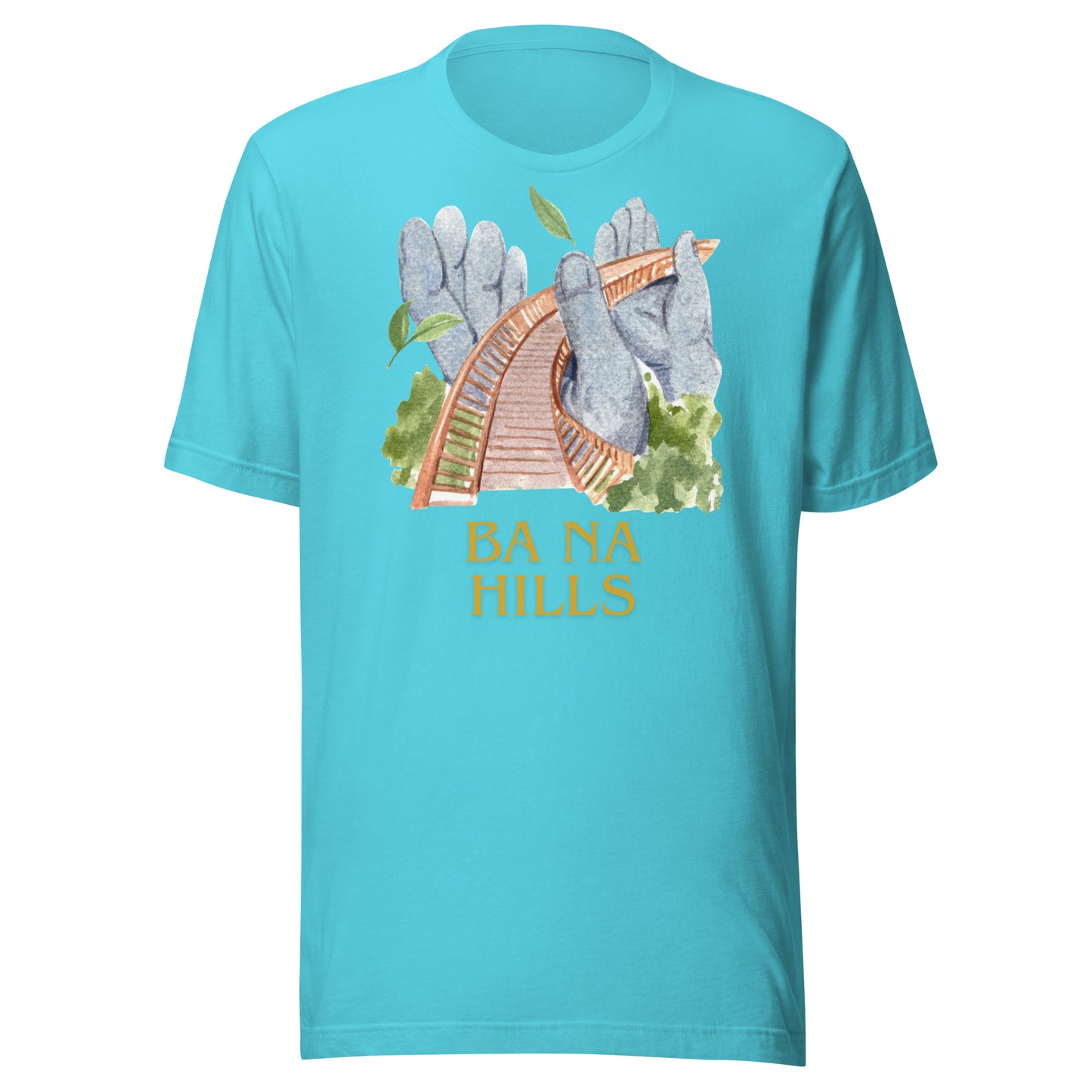 Vietnam Golden Bridge Ba Na Hills Watercolor Graphic T-Shirt | Da Nang Travel Apparel by Passport Outfitters