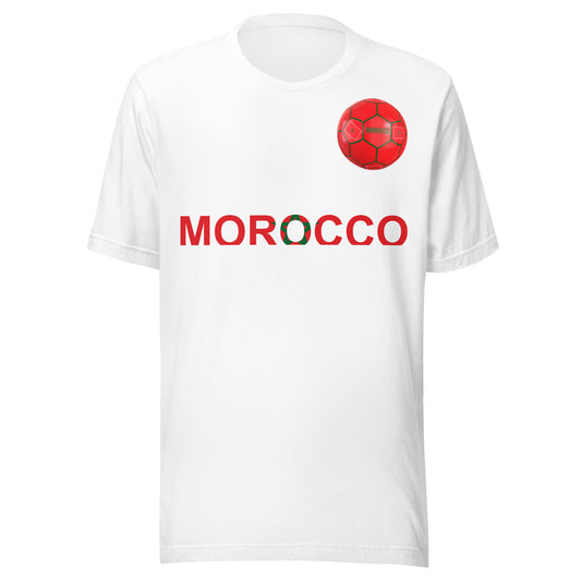 Morocco Soccer Fan T-Shirt – Atlas Lions Ball Unisex Tee by Passport Outfitters
