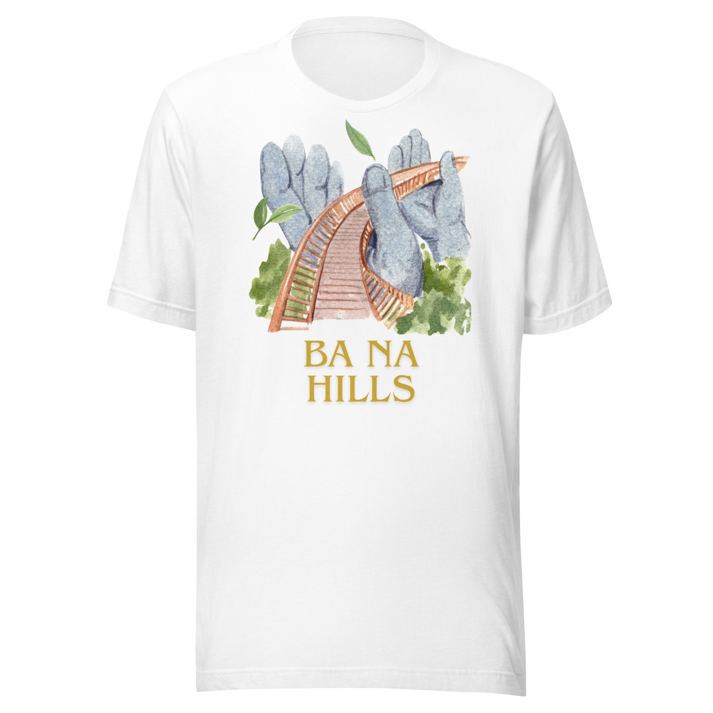 Vietnam Golden Bridge Ba Na Hills Watercolor Graphic T-Shirt | Da Nang Travel Apparel by Passport Outfitters