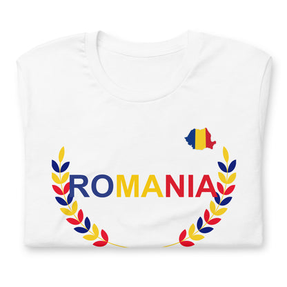Romania Flag Laurel Crest Graphic Tee & Hoodie | Eastern European Travel Fit by Passport Outfitters