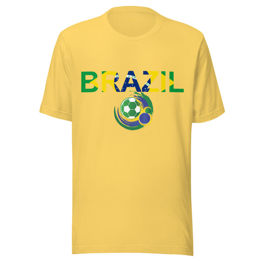 Brazil National Team Colors Soocer T-Shirt | Yellow & Green Brazil Graphic Tee by Passport Outfitters