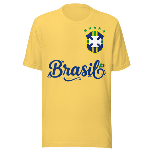 Brasil National Soccer Fan Unisex Cotton tshirt by Passport Outfitters