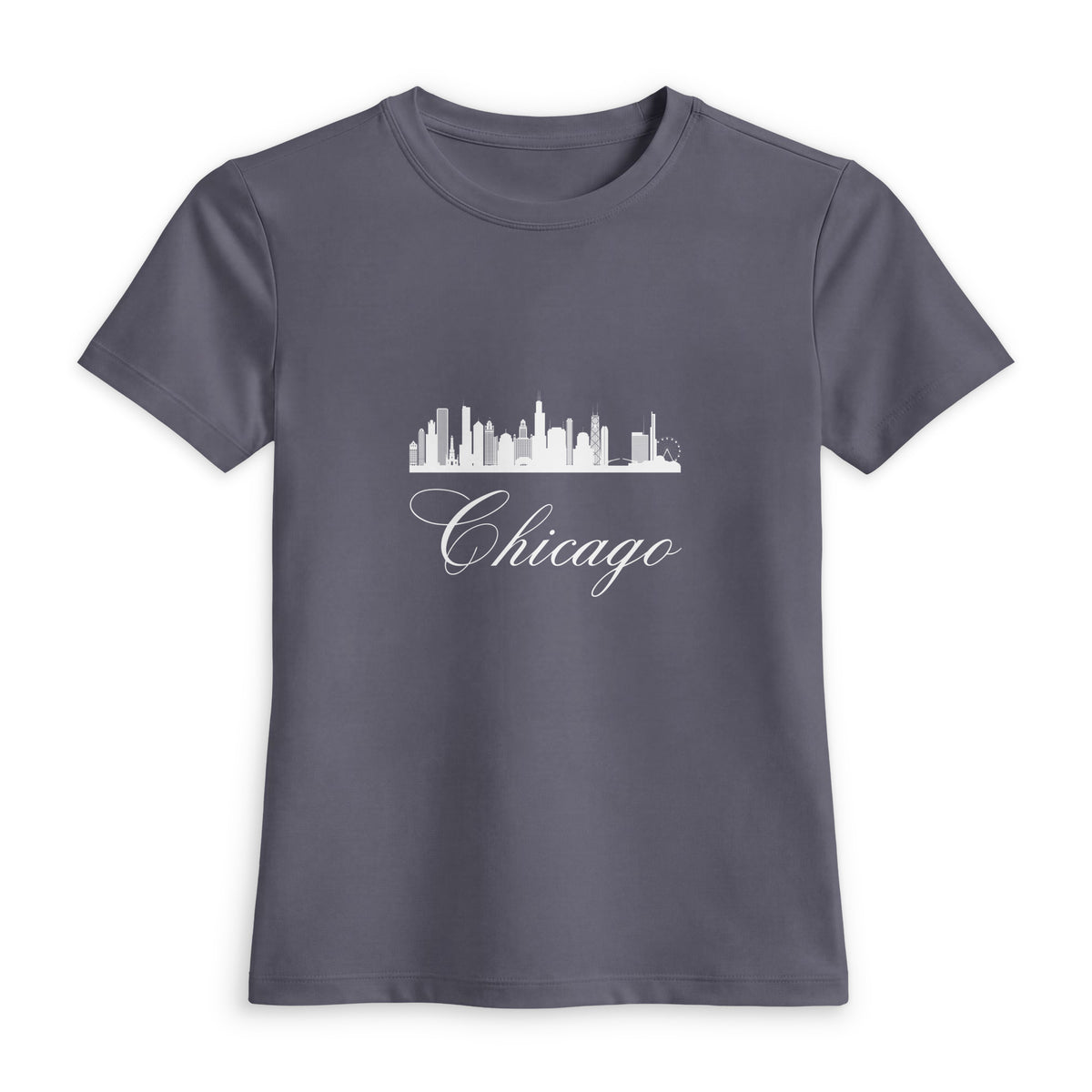 Women's Luxe Fitted Chicago Performance Workout Tee Stretchy Activewear Shirt by Passport Outfitters