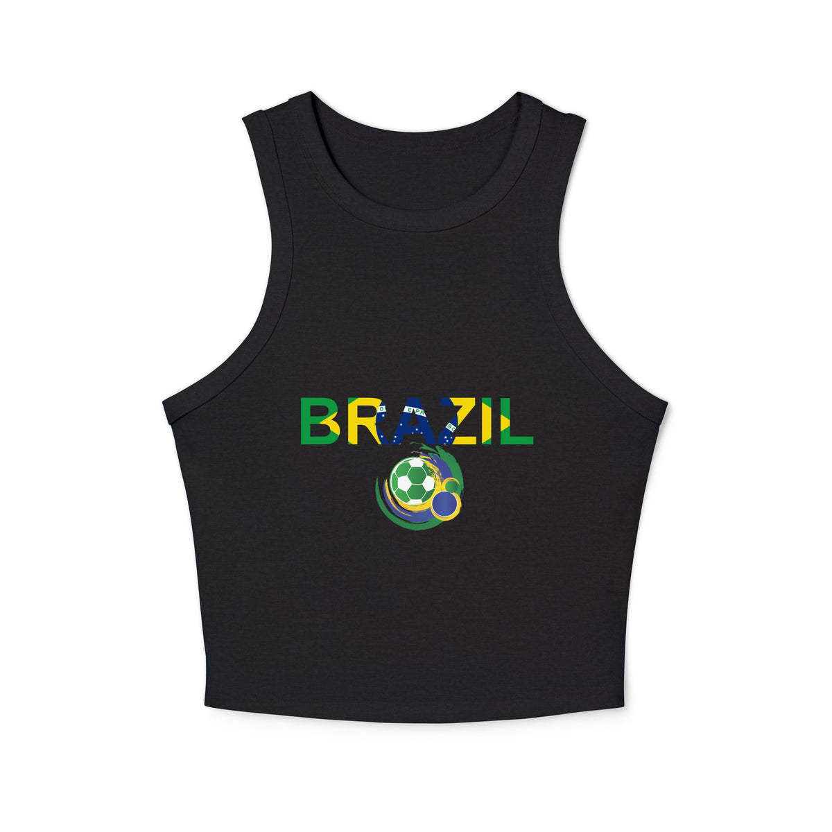 Brazil Futbol Women's micro rib racer tank top by Passport Outfitters