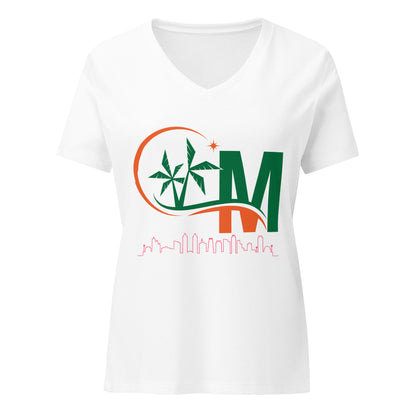 Miami City Skyline Women’s relaxed v-neck t-shirt by Passport Outfitters