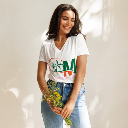Miami City Skyline Women’s relaxed v-neck t-shirt by Passport Outfitters