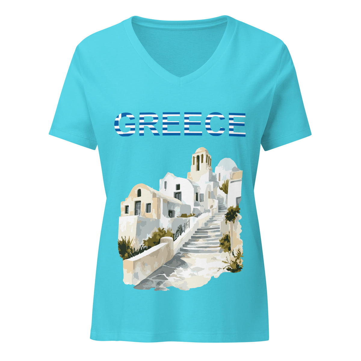 Greece Series Women’s relaxed v-neck t-shirt by Passport Outfitters